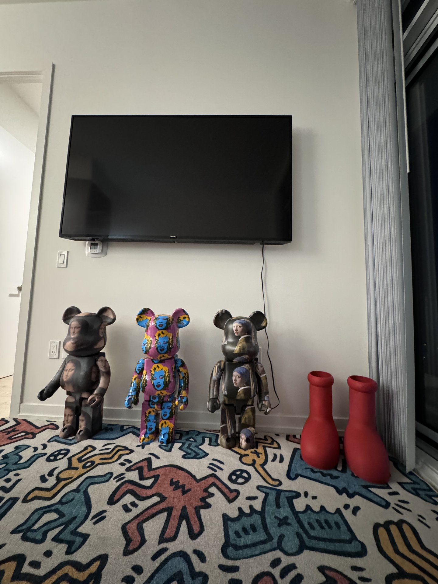 BE@RBRICK figures — Mona Lisa, Warhol Marilyn, Vermeer